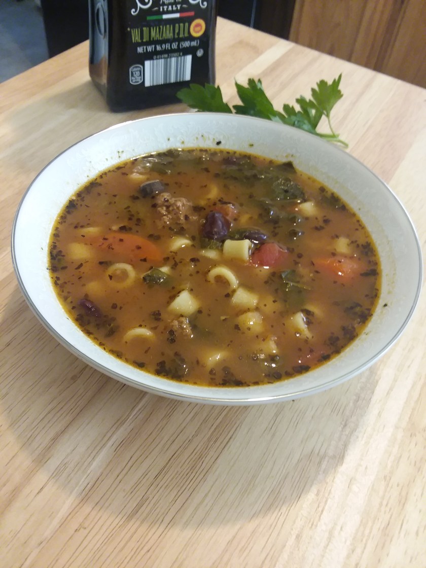 Minestrone soup with Italian Chicken Sausage